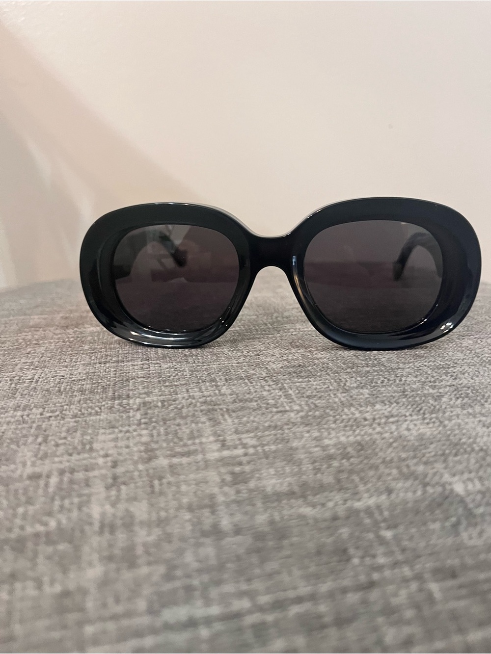 Loewe Glossy Black Rounded Oversized Sunglasses